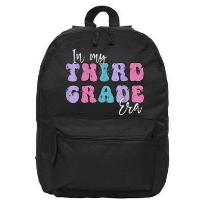 In My Third 3rd Grade Era Groovy Back To School Teacher Kids 16 in Basic Backpack