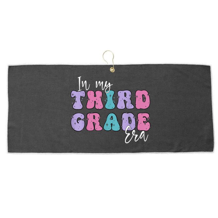 In My Third 3rd Grade Era Groovy Back To School Teacher Kids Large Microfiber Waffle Golf Towel