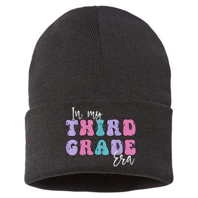 In My Third 3rd Grade Era Groovy Back To School Teacher Kids Sustainable Knit Beanie
