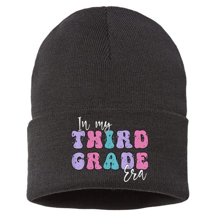 In My Third 3rd Grade Era Groovy Back To School Teacher Kids Sustainable Knit Beanie