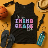 In My Third 3rd Grade Era Groovy Back To School Teacher Kids Tank Top
