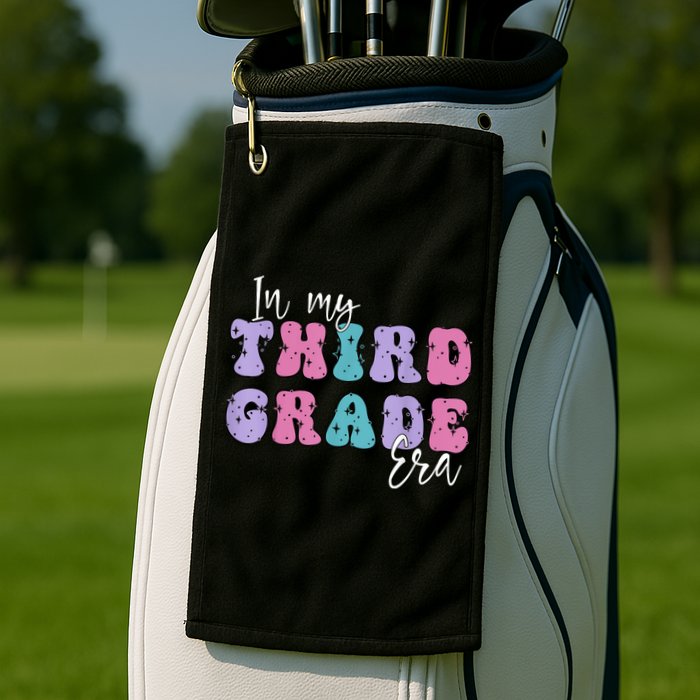 In My Third 3rd Grade Era Groovy Back To School Teacher Kids Golf Towel