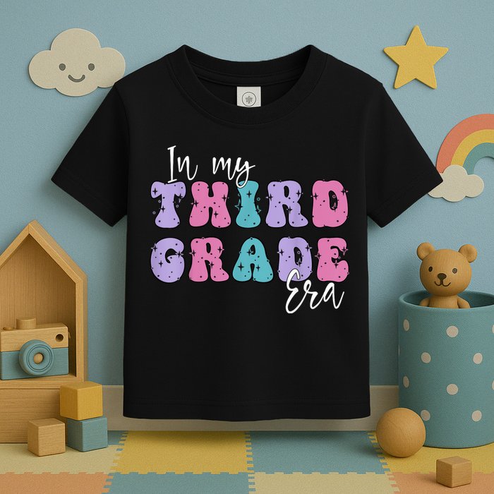 In My Third 3rd Grade Era Groovy Back To School Teacher Kids Toddler T-Shirt