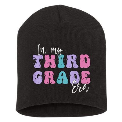 In My Third 3rd Grade Era Groovy Back To School Teacher Kids Short Acrylic Beanie
