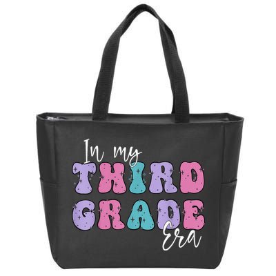 In My Third 3rd Grade Era Groovy Back To School Teacher Kids Zip Tote Bag