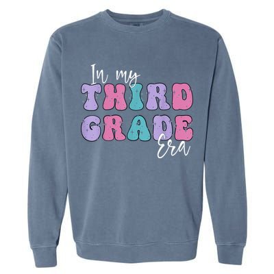 In My Third 3rd Grade Era Groovy Back To School Teacher Kids Garment-Dyed Sweatshirt
