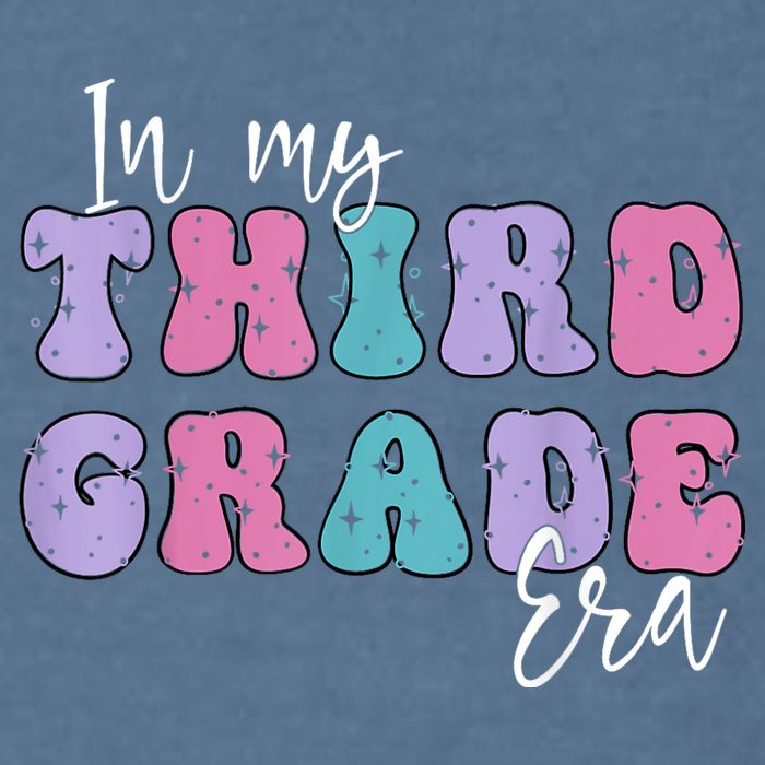 In My Third 3rd Grade Era Groovy Back To School Teacher Kids Garment-Dyed Sweatshirt