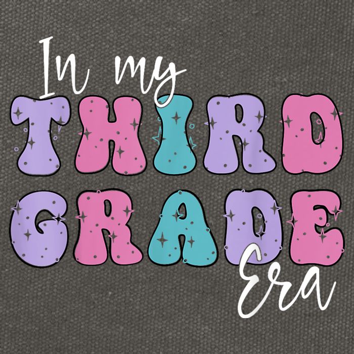 In My Third 3rd Grade Era Groovy Back To School Teacher Kids Cotton Canvas Backpack