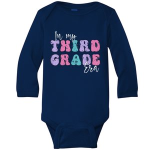 In My Third 3rd Grade Era Groovy Back To School Teacher Kids Baby Long Sleeve Bodysuit