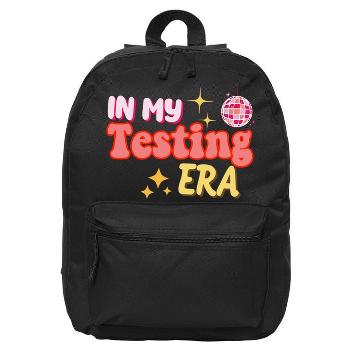 In My Testing Era Funny Testing Teacher Teaching Student Testing 16 in Basic Backpack