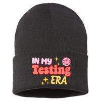 In My Testing Era Funny Testing Teacher Teaching Student Testing Sustainable Knit Beanie