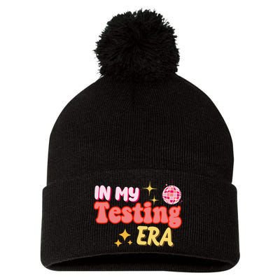 In My Testing Era Funny Testing Teacher Teaching Student Testing Pom Pom 12in Knit Beanie