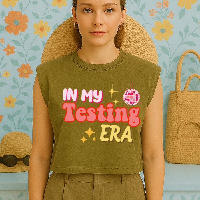 In My Testing Era Funny Testing Teacher Teaching Student Testing Garment-Dyed Women's Muscle Tee