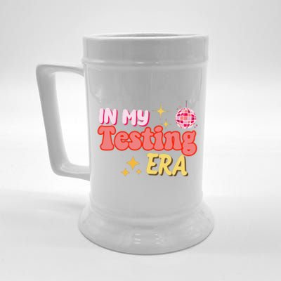 In My Testing Era Funny Testing Teacher Teaching Student Testing Beer Stein