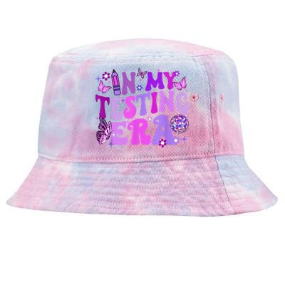 In My Testing Era Funny Teacher Exam Day Tie-Dyed Bucket Hat