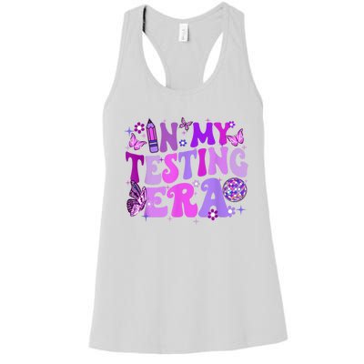 In My Testing Era Funny Teacher Exam Day Women's Racerback Tank