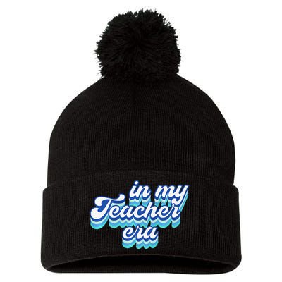 In My Teacher Era In Blue Pom Pom 12in Knit Beanie