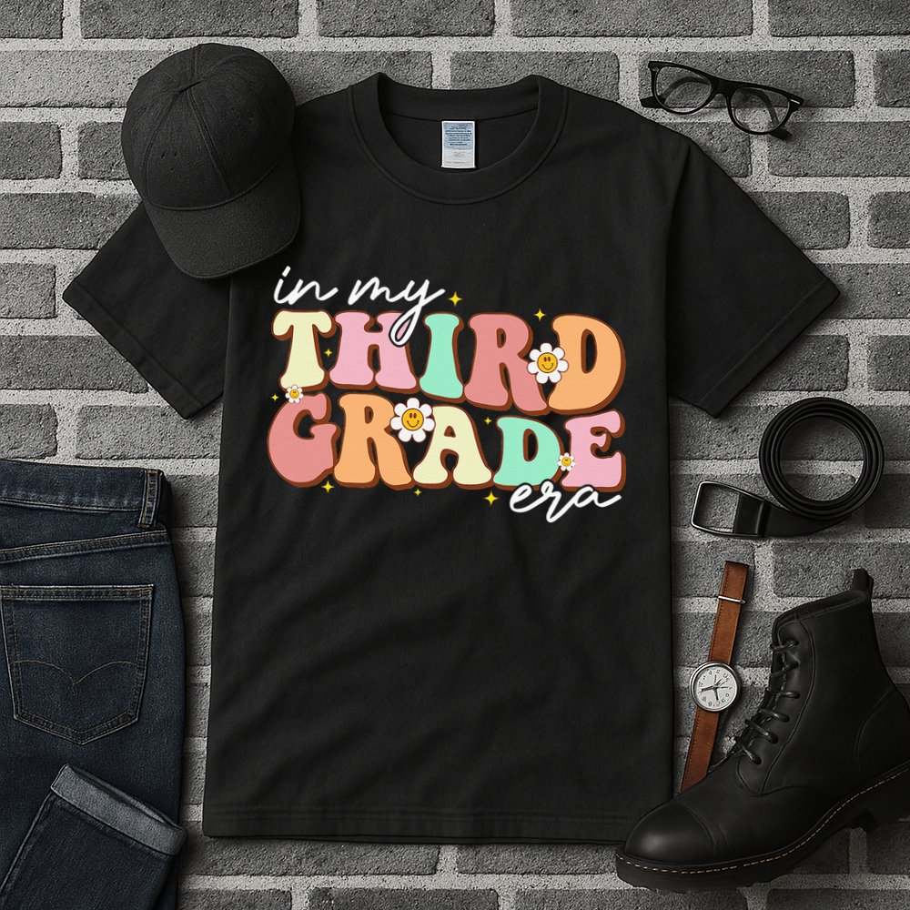 In My Third Grade Era Retro Back To School Teacher Student Tall T-Shirt