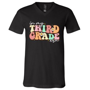 In My Third Grade Era Retro Back To School Teacher Student V-Neck T-Shirt