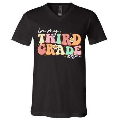 In My Third Grade Era Retro Back To School Teacher Student V-Neck T-Shirt