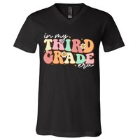 In My Third Grade Era Retro Back To School Teacher Student V-Neck T-Shirt