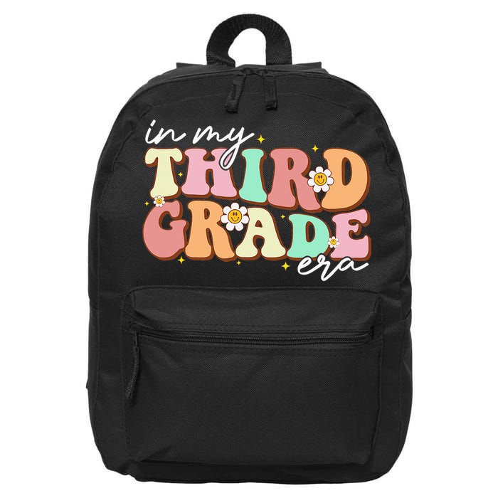 In My Third Grade Era Retro Back To School Teacher Student 16 in Basic Backpack