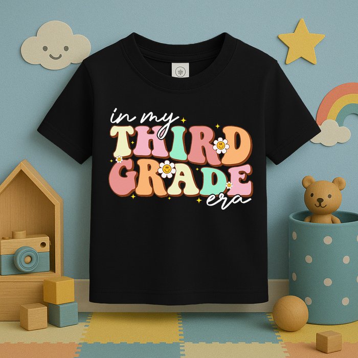 In My Third Grade Era Retro Back To School Teacher Student Toddler T-Shirt
