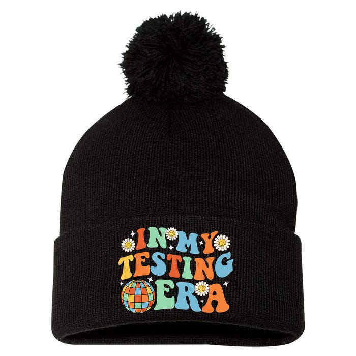 In My Testing Era Testing Day Pom Pom 12in Knit Beanie