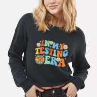 In My Testing Era Testing Day Cropped Pullover Crew