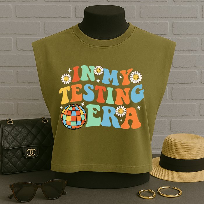 In My Testing Era Testing Day Garment-Dyed Women's Muscle Tee