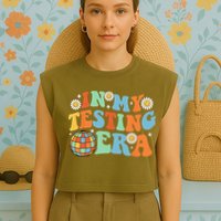 In My Testing Era Testing Day Garment-Dyed Women's Muscle Tee