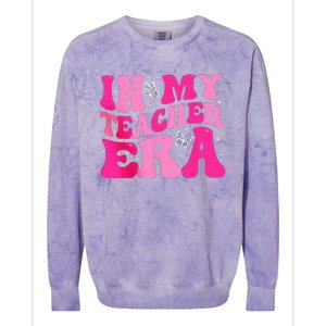 In My Teaching Era Best Teacher Appreciation Retro Groovy Colorblast Crewneck Sweatshirt