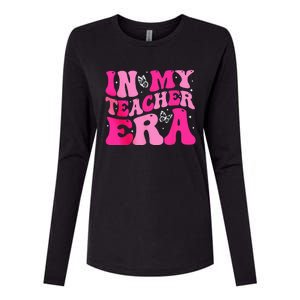 In My Teaching Era Best Teacher Appreciation Retro Groovy Womens Cotton Relaxed Long Sleeve T-Shirt