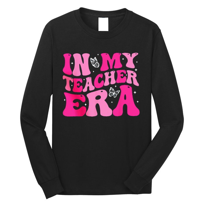 In My Teaching Era Best Teacher Appreciation Retro Groovy Long Sleeve Shirt