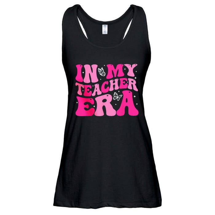 In My Teaching Era Best Teacher Appreciation Retro Groovy Ladies Essential Flowy Tank