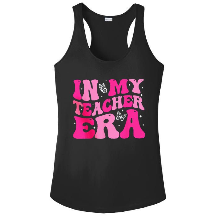 In My Teaching Era Best Teacher Appreciation Retro Groovy Ladies PosiCharge Competitor Racerback Tank