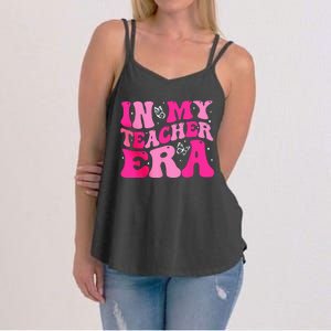 In My Teaching Era Best Teacher Appreciation Retro Groovy Women's Strappy Tank