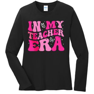 In My Teaching Era Best Teacher Appreciation Retro Groovy Ladies Long Sleeve Shirt