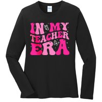 In My Teaching Era Best Teacher Appreciation Retro Groovy Ladies Long Sleeve Shirt