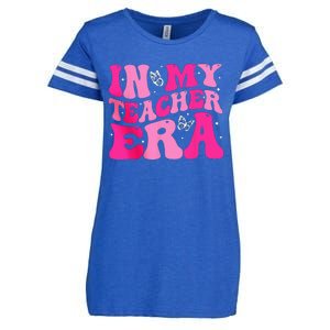 In My Teaching Era Best Teacher Appreciation Retro Groovy Enza Ladies Jersey Football T-Shirt