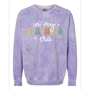 In My Teaching Era Groovy Teacher Appreciation Retro Colorblast Crewneck Sweatshirt