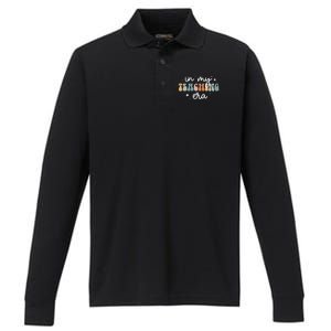 In My Teaching Era Groovy Teacher Appreciation Retro Performance Long Sleeve Polo