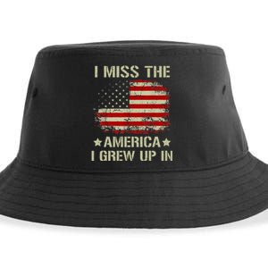 I Miss The America I Grew Up In American Flag Sustainable Bucket Hat