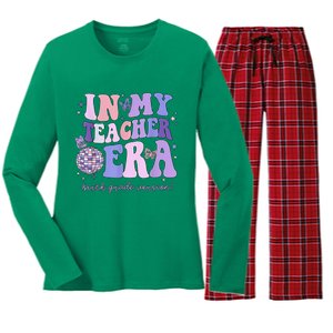 In My Teacher Era Sixth Grade Version 6th Grade Teacher Era Women's Long Sleeve Flannel Pajama Set 