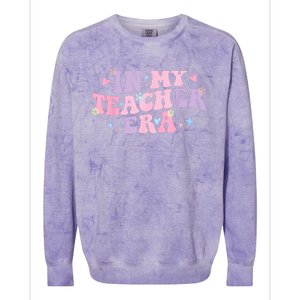 In My Teacher Era Back To School In My Teaching Era Pink Colorblast Crewneck Sweatshirt