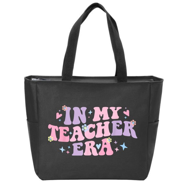 In My Teacher Era Back To School In My Teaching Era Pink Zip Tote Bag