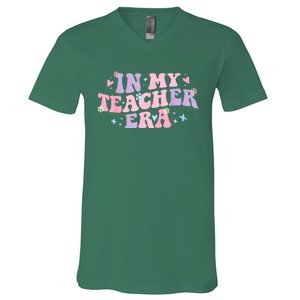 In My Teacher Era Back To School In My Teaching Era Pink V-Neck T-Shirt