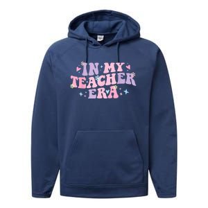 In My Teacher Era Back To School In My Teaching Era Pink Performance Fleece Hoodie