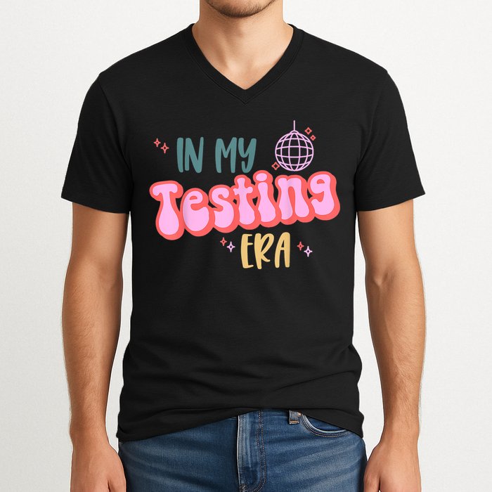 In My Testing Era, Funny Testing Teacher, Teaching Student V-Neck T-Shirt