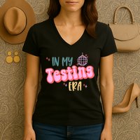 In My Testing Era, Funny Testing Teacher, Teaching Student Women's V-Neck T-Shirt